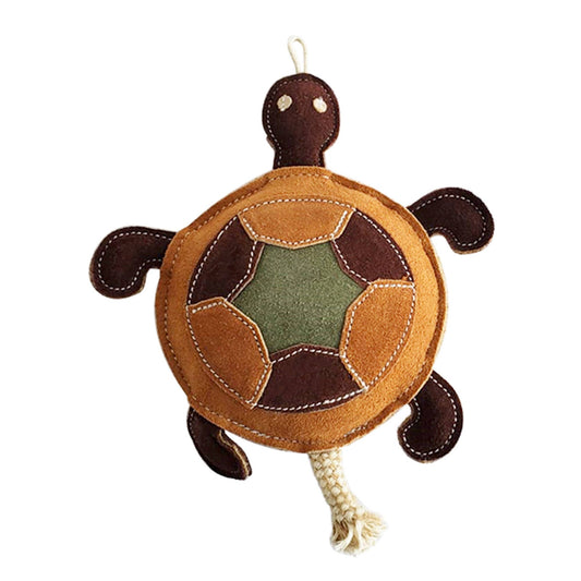 Vegan Leather Turtle Dog Toy