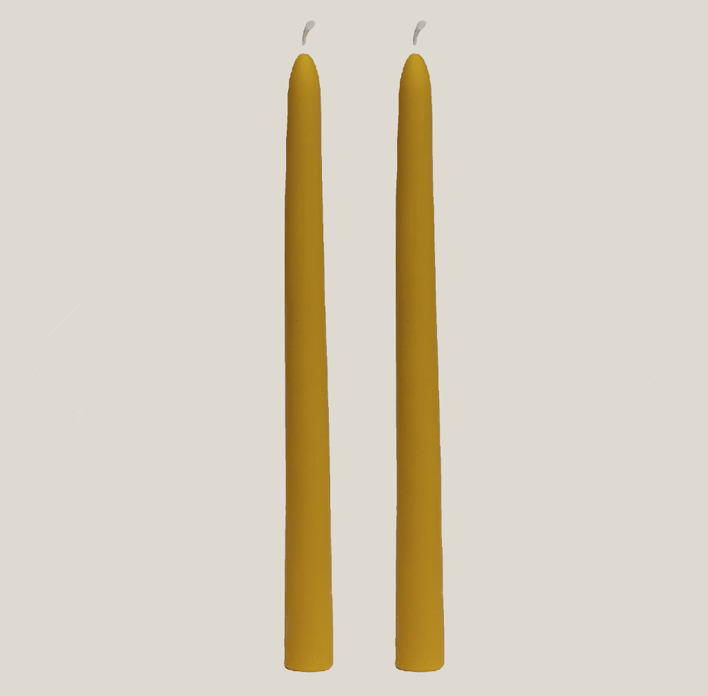 Pure Beeswax Taper Candles | Set of 2