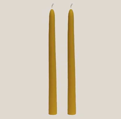 Pure Beeswax Taper Candles | Set of 2