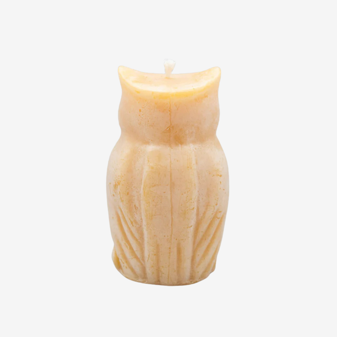 Owl Beeswax Candle