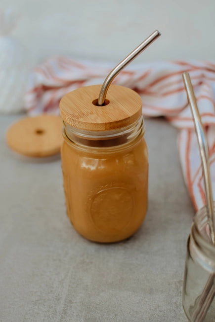 Bamboo Jar Lid With Straw Hole