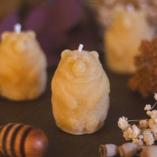 Bear Beeswax Candle