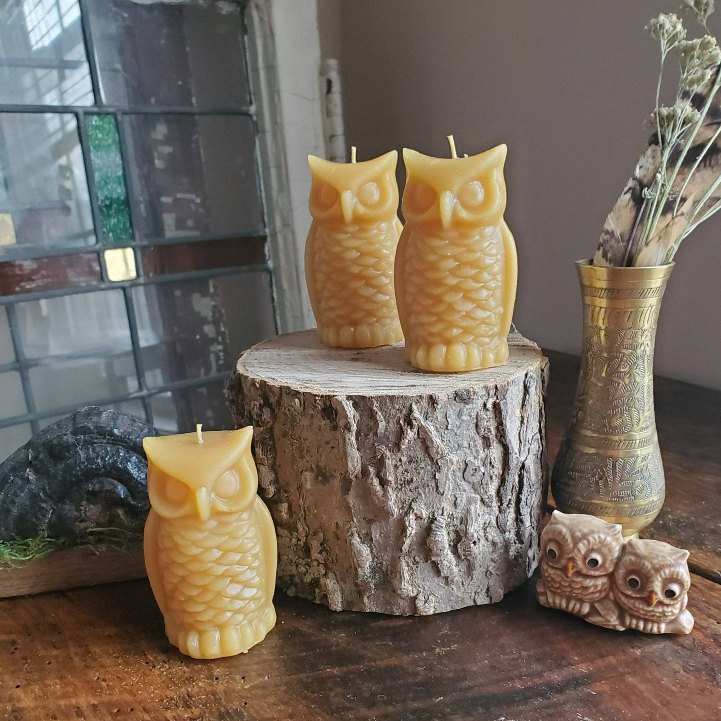 Owl Beeswax Candle